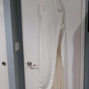 Formal Gown, Winter White, Full Length, Size 0, Gilar Evening brand